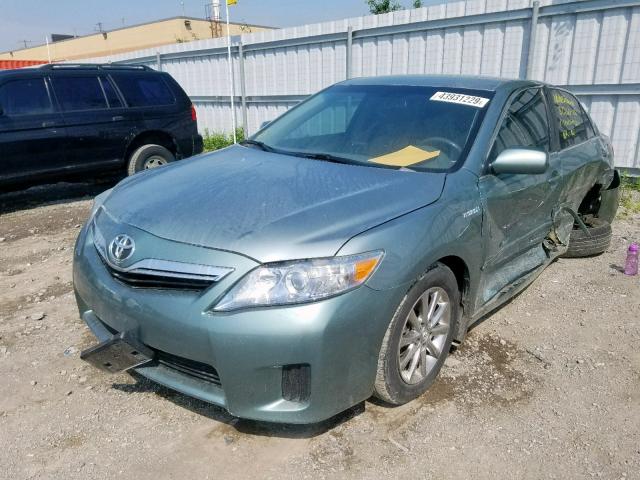 4T1BB3EK9BU132891 - 2011 TOYOTA CAMRY HYBR GREEN photo 2