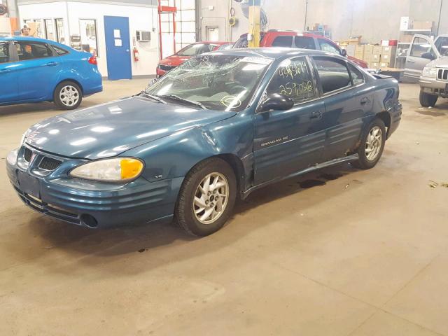 1G2NF52E42M550747 - 2002 PONTIAC GRAND AM S TEAL photo 2