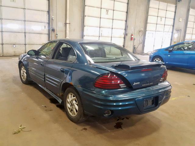 1G2NF52E42M550747 - 2002 PONTIAC GRAND AM S TEAL photo 3