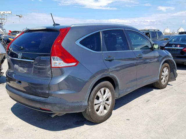 JHLRM3H77CC009881 - 2012 HONDA CR-V EXL GRAY photo 4