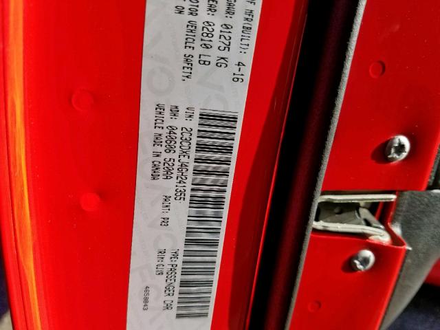 2C3CDXEJ4GH241355 - 2016 DODGE CHARGER SR RED photo 10