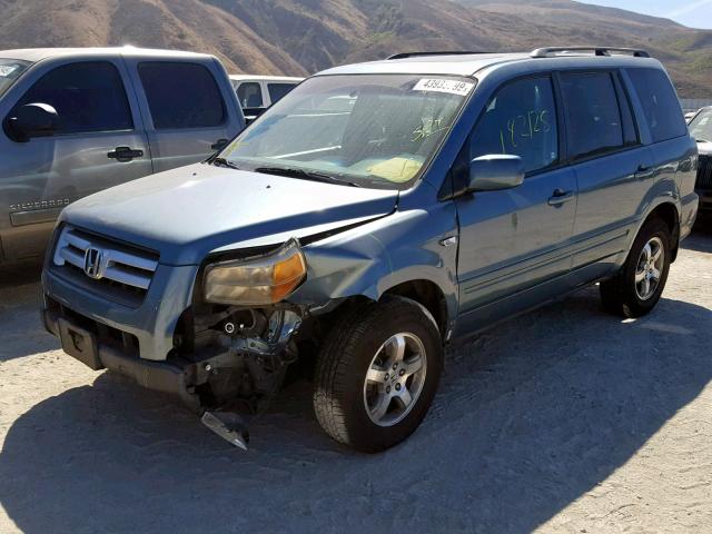 5FNYF28338B015472 - 2008 HONDA PILOT SE BLUE photo 2