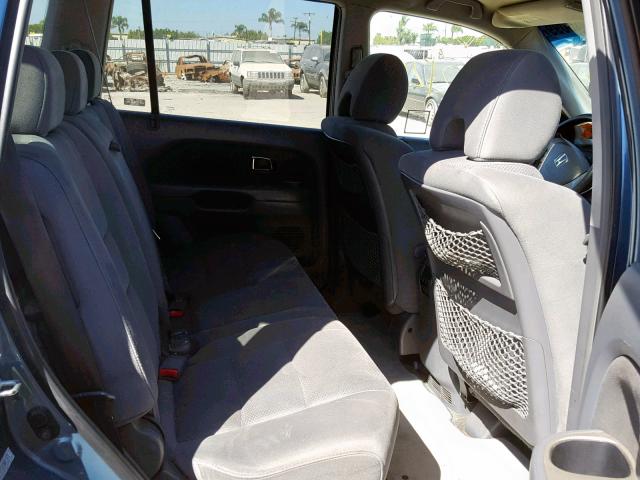 5FNYF28338B015472 - 2008 HONDA PILOT SE BLUE photo 6