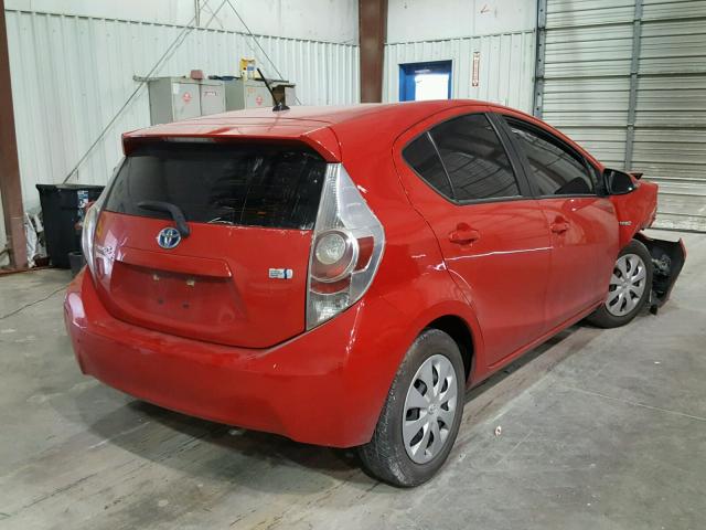 JTDKDTB30E1066233 - 2014 TOYOTA PRIUS C RED photo 4