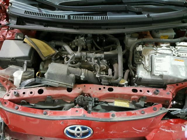 JTDKDTB30E1066233 - 2014 TOYOTA PRIUS C RED photo 7