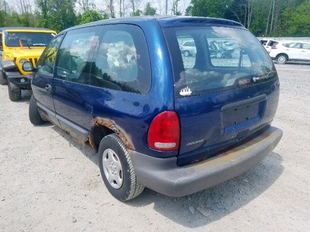 2B4FP25B9YR673301 - 2000 DODGE CARAVAN BLUE photo 3