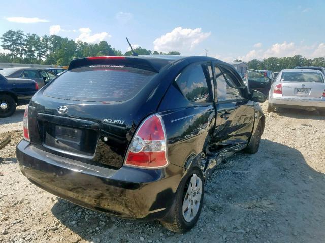 KMHCM36C08U072966 - 2008 HYUNDAI ACCENT GS BLACK photo 4