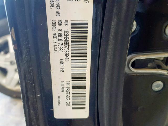 1B3HB48B57D236416 - 2007 DODGE CALIBER SX BLACK photo 10