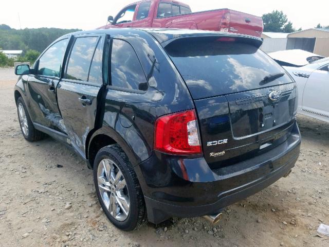 2FMDK4JC0DBB41002 - 2013 FORD EDGE SEL BLACK photo 3