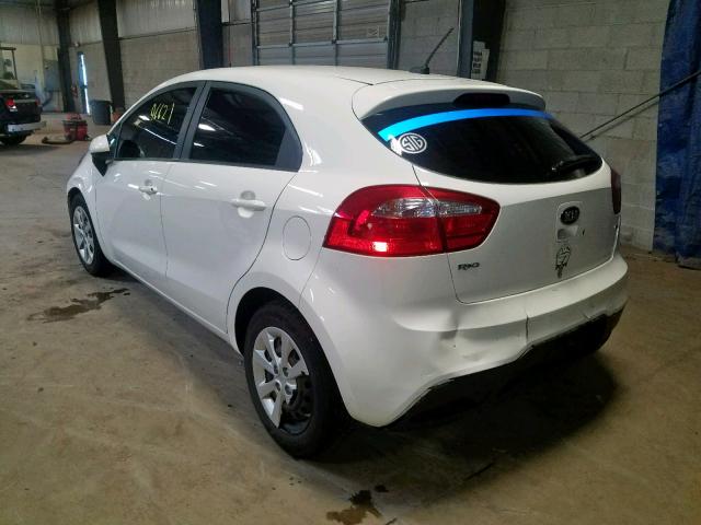 KNADM5A30E6347342 - 2014 KIA RIO LX WHITE photo 3