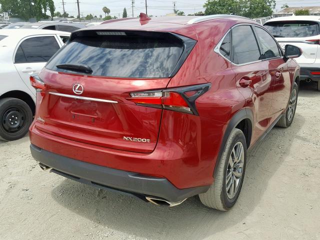 JTJYARBZ7F2001186 - 2015 LEXUS NX 200T BURGUNDY photo 4