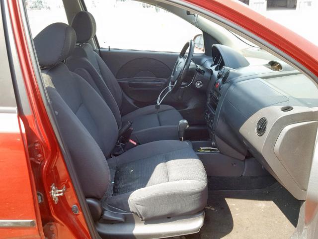 KL1TD66667B778082 - 2007 CHEVROLET AVEO BASE Қызыл фото 5