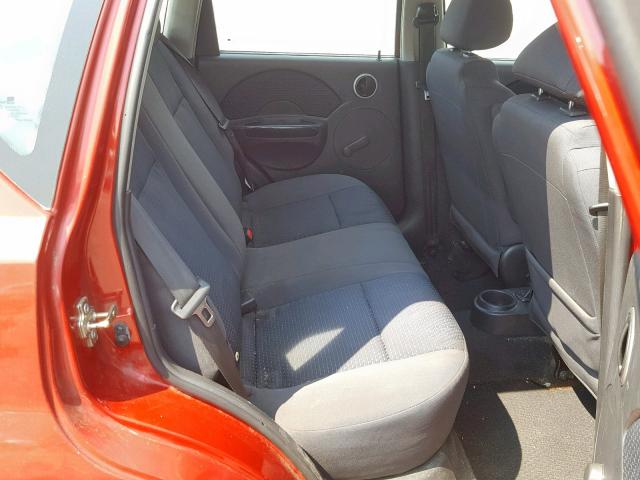 KL1TD66667B778082 - 2007 CHEVROLET AVEO BASE Қызыл фото 6