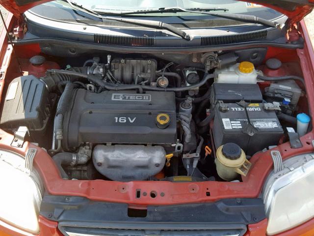 KL1TD66667B778082 - 2007 CHEVROLET AVEO BASE Қызыл фото 7