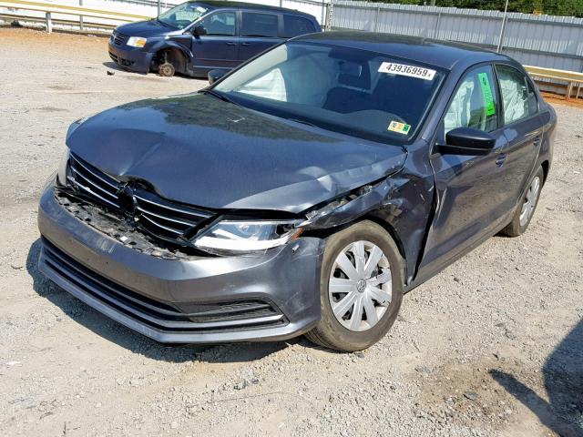 3VW2K7AJ2FM324511 - 2015 VOLKSWAGEN JETTA BASE GRAY photo 2