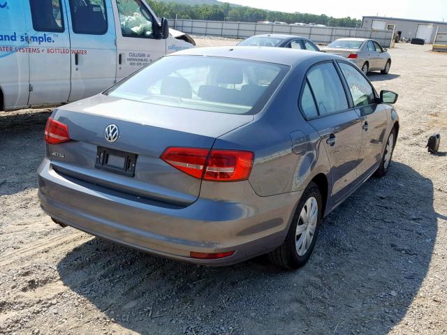 3VW2K7AJ2FM324511 - 2015 VOLKSWAGEN JETTA BASE GRAY photo 4