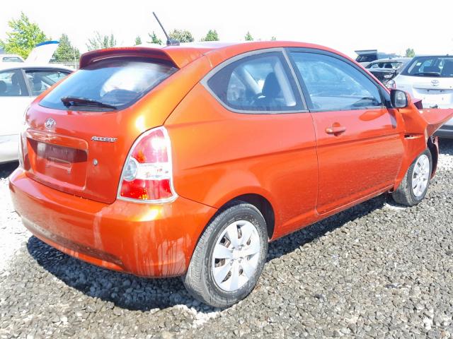 KMHCM3ACXBU192899 - 2011 HYUNDAI ACCENT GL ORANGE photo 4