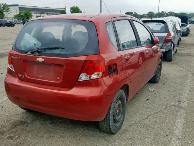 KL1TD66676B652182 - 2006 CHEVROLET AVEO BASE Қызыл фото 4
