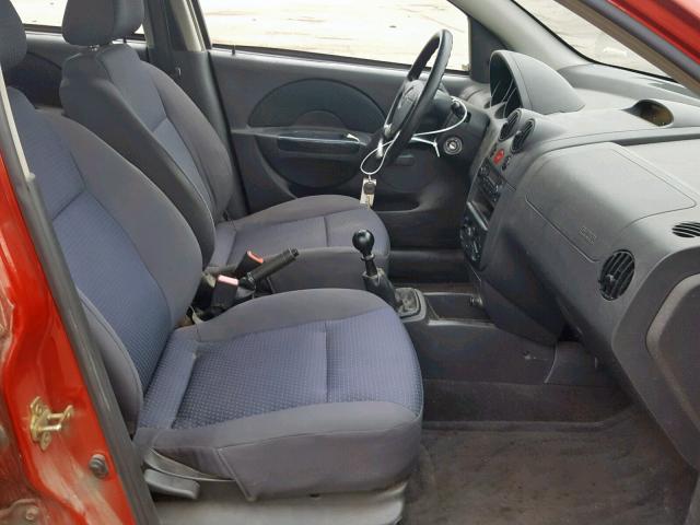 KL1TD66676B652182 - 2006 CHEVROLET AVEO BASE Қызыл фото 5