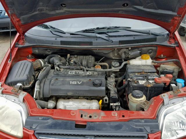KL1TD66676B652182 - 2006 CHEVROLET AVEO BASE Қызыл фото 7