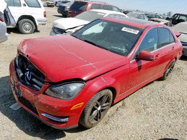 WDDGF4HB6DR296661 - 2013 MERCEDES-BENZ C 250 RED photo 2