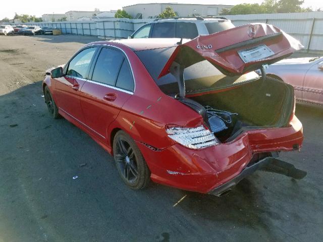 WDDGF4HB6DR296661 - 2013 MERCEDES-BENZ C 250 RED photo 3