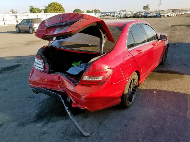 WDDGF4HB6DR296661 - 2013 MERCEDES-BENZ C 250 RED photo 4