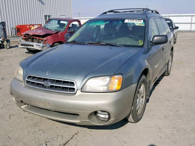 4S3BH675416603456 - 2001 SUBARU LEGACY OUT GREEN photo 2