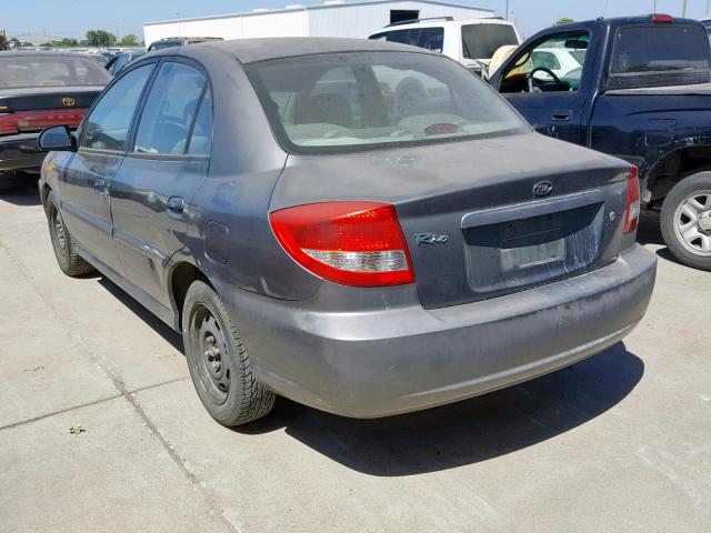 KNADC125456392330 - 2005 KIA RIO GRAY photo 3