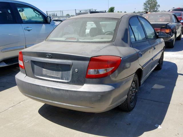 KNADC125456392330 - 2005 KIA RIO GRAY photo 4