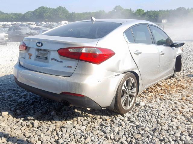 KNAFZ4A82F5263093 - 2015 KIA FORTE EX SILVER photo 4