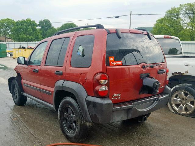 1J4GL48K47W572466 - 2007 JEEP LIBERTY SP RED photo 3