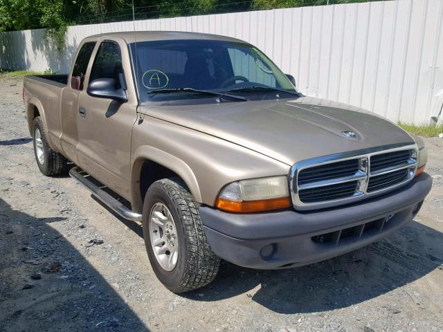 1D7GL12K34S570438 - 2004 DODGE DAKOTA SXT GOLD photo 1