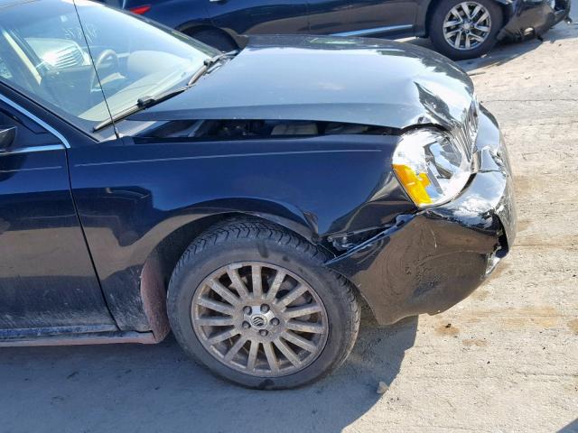 1MEHM43107G601945 - 2007 MERCURY MONTEGO PR შავი ფოტო 9