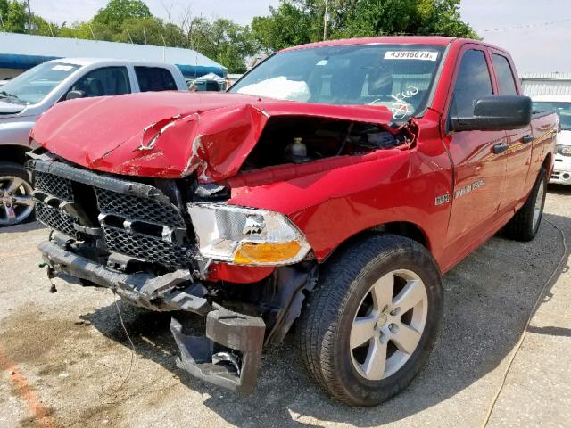 1C6RD6FT5CS183735 - 2012 DODGE RAM 1500 S RED photo 2