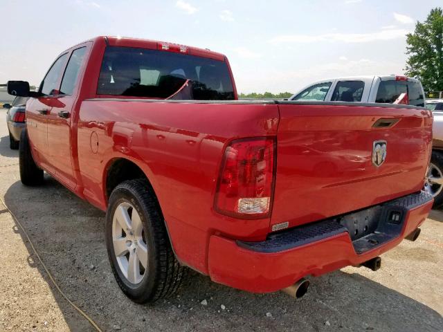 1C6RD6FT5CS183735 - 2012 DODGE RAM 1500 S RED photo 3