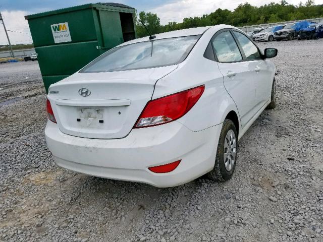 KMHCT4AE4GU997296 - 2016 HYUNDAI ACCENT SE WHITE photo 4