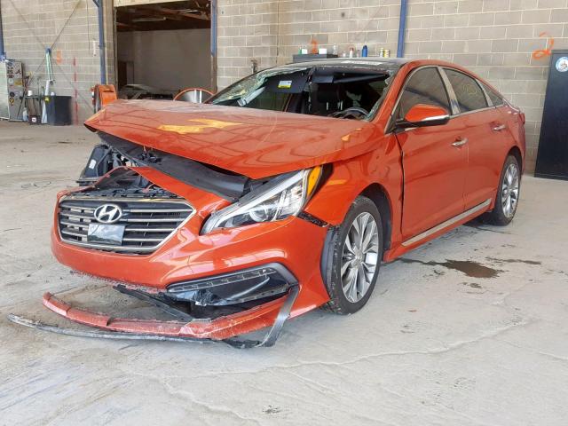 5NPE34AB7FH156245 - 2015 HYUNDAI SONATA SPO ORANGE photo 2