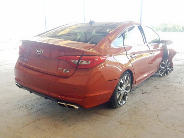 5NPE34AB7FH156245 - 2015 HYUNDAI SONATA SPO ORANGE photo 4