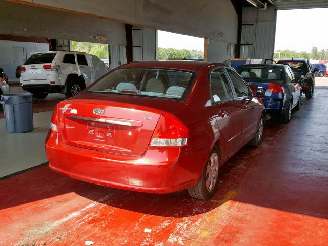 KNAFE222095639918 - 2009 KIA SPECTRA EX RED photo 4