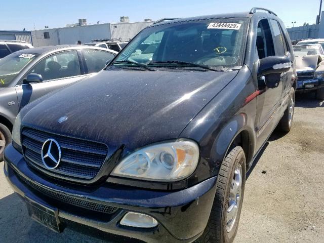 4JGAB57EX4A475387 - 2004 MERCEDES-BENZ ML 350 BLACK photo 2