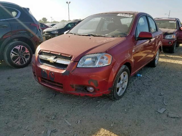 KL1TG56607B042675 - 2007 CHEVROLET AVEO LT RED photo 2