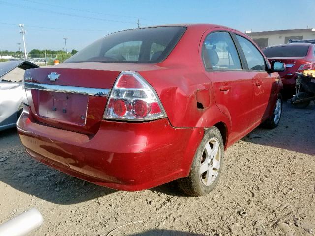 KL1TG56607B042675 - 2007 CHEVROLET AVEO LT RED photo 4