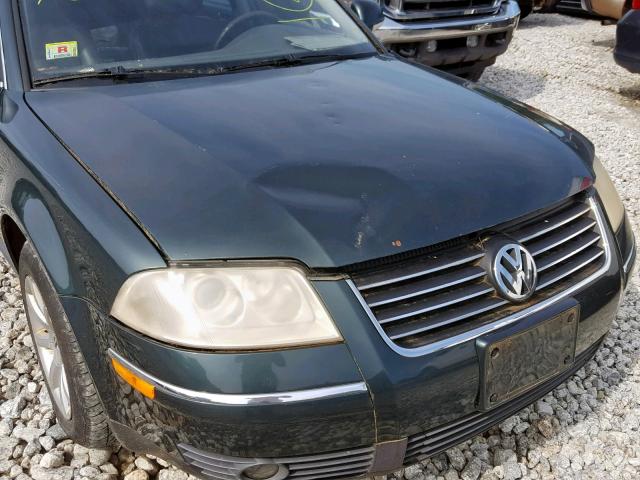 WVWVD63B74E222196 - 2004 VOLKSWAGEN PASSAT GLS GREEN photo 9