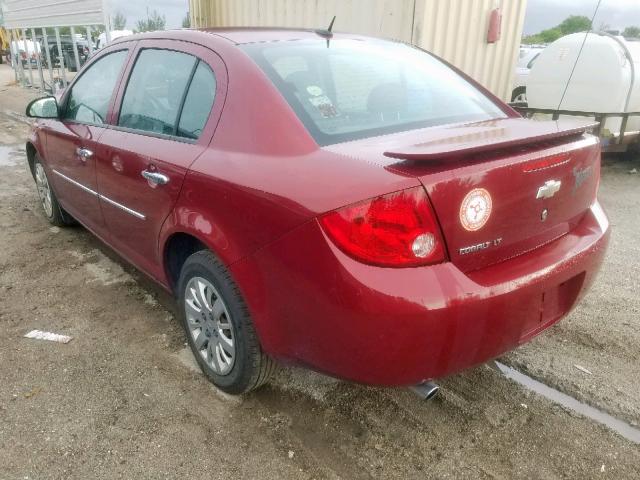 1G1AT58H597232240 - 2009 CHEVROLET COBALT LT MAROON photo 3