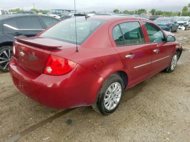 1G1AT58H597232240 - 2009 CHEVROLET COBALT LT MAROON photo 4