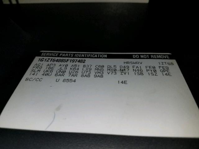 1G1ZT64875F197482 - 2005 CHEVROLET MALIBU MAX 白色 照片 10