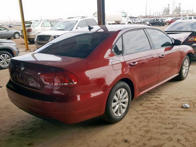 1VWAT7A32FC072190 - 2015 VOLKSWAGEN PASSAT S RED photo 4