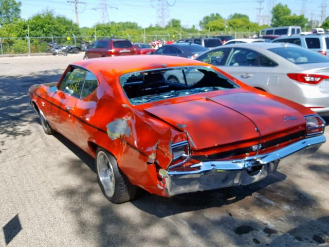 136379K460363 - 1969 CHEVROLET CHEVELLE ORANGE photo 3