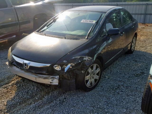 2HGFA16569H342904 - 2009 HONDA CIVIC LX BLACK photo 2